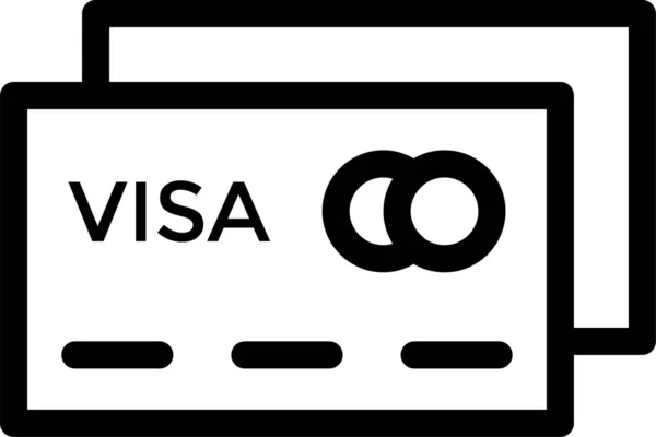 Ikona Kreditní Karty Atmcard Stylu Osnovy — Stockový vektor