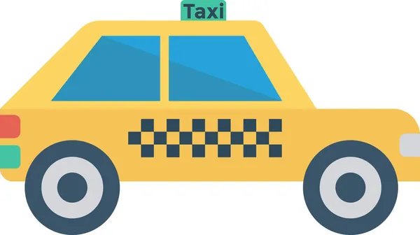 Auto Taxi Auto Icona Stile Piatto — Vettoriale Stock