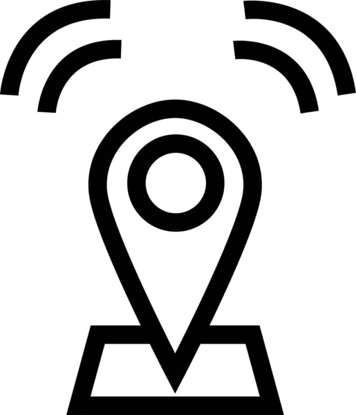 Brújula Gps Ubicación Icono Estilo Esquema — Vector de stock