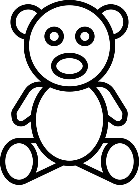 Медвежонок Пушистый Иконка Стиле Наброска — стоковый вектор