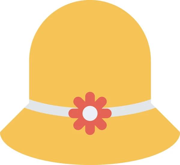 Καπέλο Καπέλο Μόδας Εικονίδιο Επίπεδο Στυλ — Διανυσματικό Αρχείο