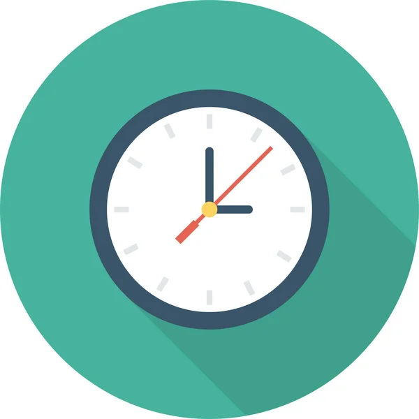 Alarm Clock Time Icon Long Shadow Style — Stock Vector