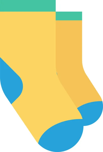 Textilní Obuv Ponožky Ikona Plochém Stylu — Stockový vektor