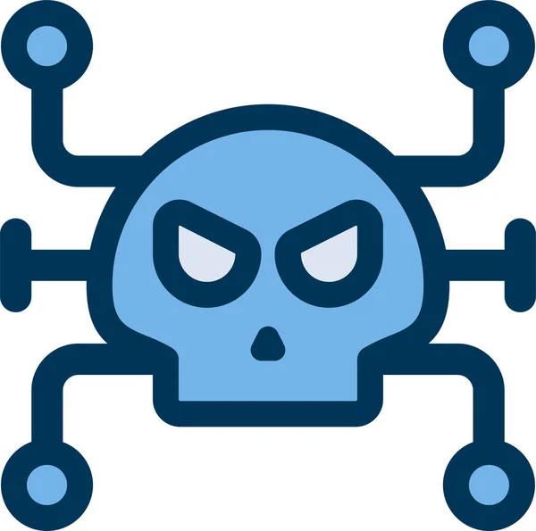 Hacker Malware Virus Ikone Ausgefüllten Outline Stil — Stockvektor