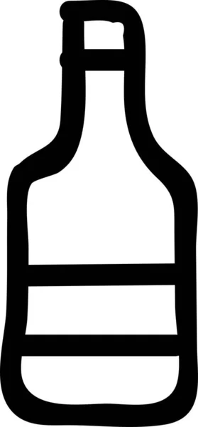 Alchohol Bottle Drink Icon Handdrawn Style — Stock Vector