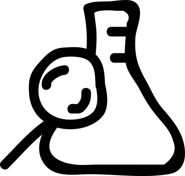 Laboratoryjna Ikona Lupy Ręcznie Rysowanym Stylu — Wektor stockowy