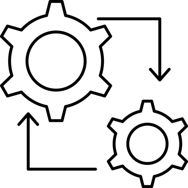 Gear Management Symbol Umrissstil Konfigurieren — Stockvektor