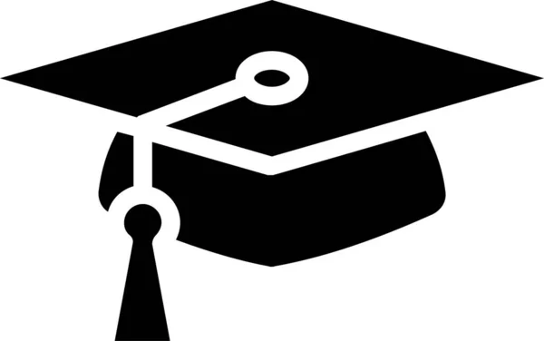 Mütze Graduierung Online Symbol Solidem Stil — Stockvektor
