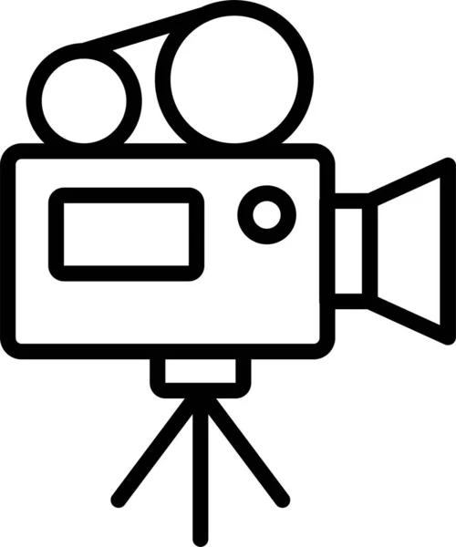 Εικονίδιο Εγγραφής Βιντεοκάμερας Στυλ Περιγράμματος — Διανυσματικό Αρχείο