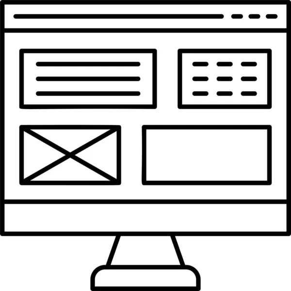 Icono Página Web Del Navegador Internet Estilo Esquema — Archivo Imágenes Vectoriales