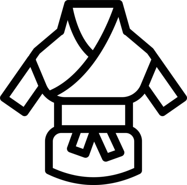 Icono Karate Tela Atleta Estilo Esquema — Vector de stock