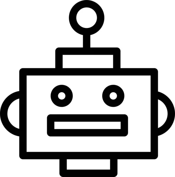 Icône Robot Programmation Machine Dans Style Contour — Image vectorielle