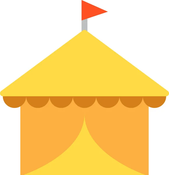 Икона Города Цирка Плоском Стиле — стоковый вектор