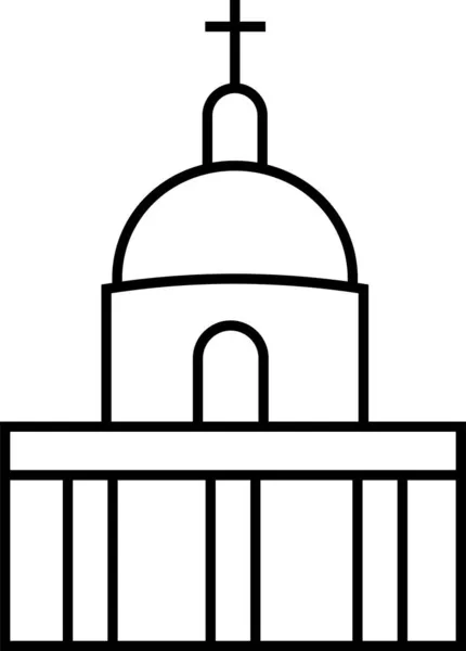 Architektura Budynku Ikona Chisinau Stylu Zarysu — Wektor stockowy