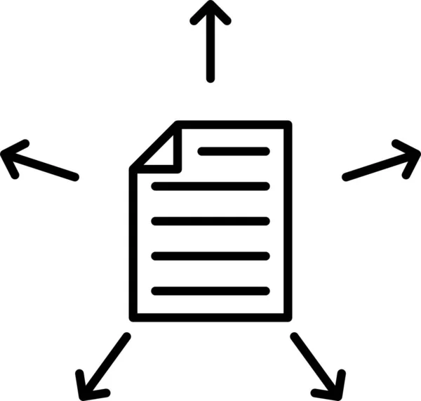 Documento Archivo Papel Icono Estilo Esquema — Archivo Imágenes Vectoriales