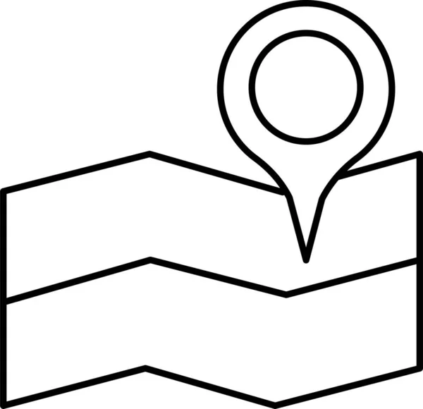 Gps Mapa Ubicación Icono Estilo Esquema — Archivo Imágenes Vectoriales