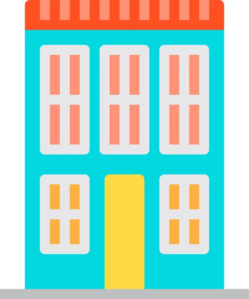 Edificio Icono Edificio Ciudad Estilo Plano — Vector de stock