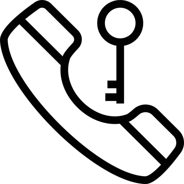 Ícone Telefone Chave Dispositivo Estilo Handdrawn —  Vetores de Stock