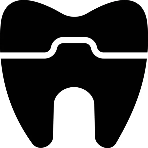 Cavidade Danificar Ícone Dental Estilo Sólido — Vetor de Stock