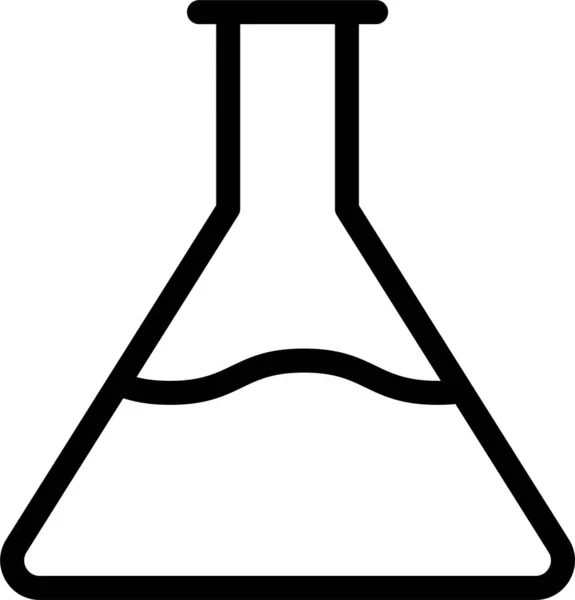 Experimentierkolben Ikone Umrissstil — Stockvektor