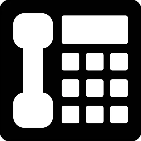 Communication Fax Téléphone Fixe Icône Dans Style Solide — Image vectorielle