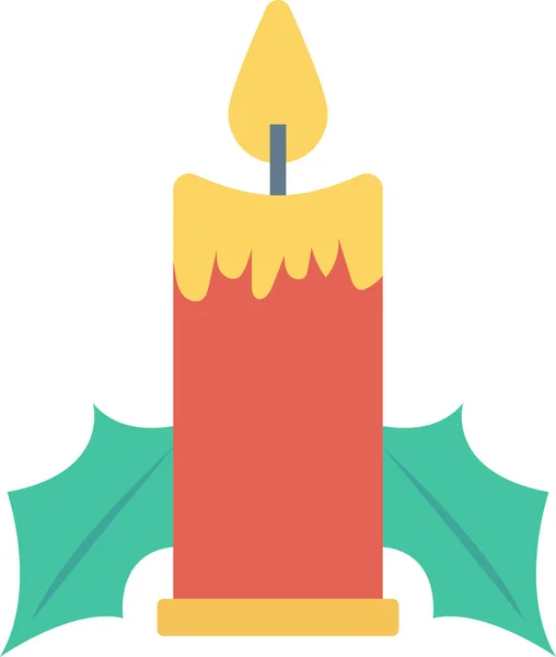 Candle Flame Light Icon Flat Style — Stock Vector