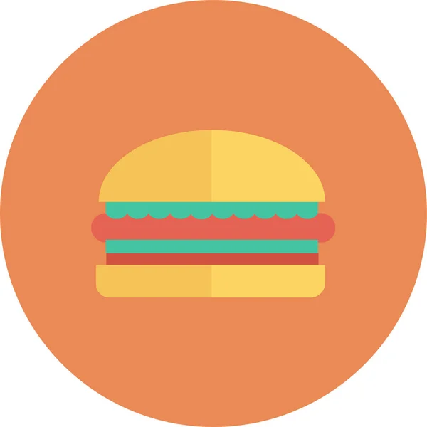 Ikon Burger Keju Yang Dimasak Dalam Gaya Datar - Stok Vektor