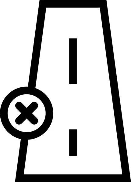 Croix Supprimer Icône Chemin Dans Style Contour — Image vectorielle