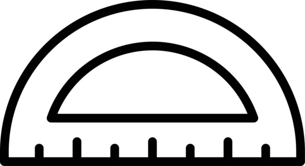 Ikona Pomiaru Geometrii Kątomierza Zarysie — Wektor stockowy