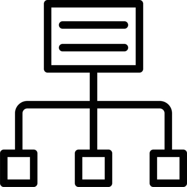 Icône Hiérarchie Diagramme Connexion Dans Style Contour — Image vectorielle