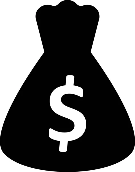 Μετρητά Χρήματα Εικονίδιο Χρήματα Στερεό Στυλ — Διανυσματικό Αρχείο