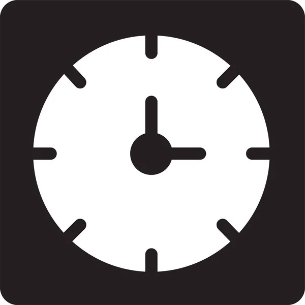 Reloj Horario Icono Tiempo Estilo Sólido — Archivo Imágenes Vectoriales