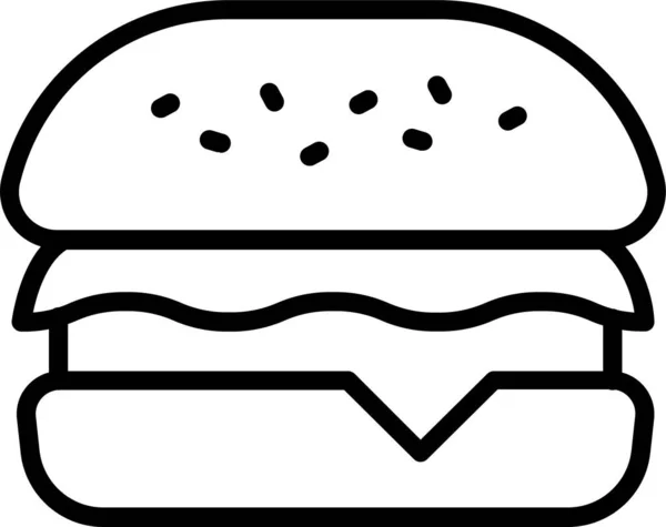 Hamburger Eti Simgesi Ana Hatlarıyla — Stok Vektör