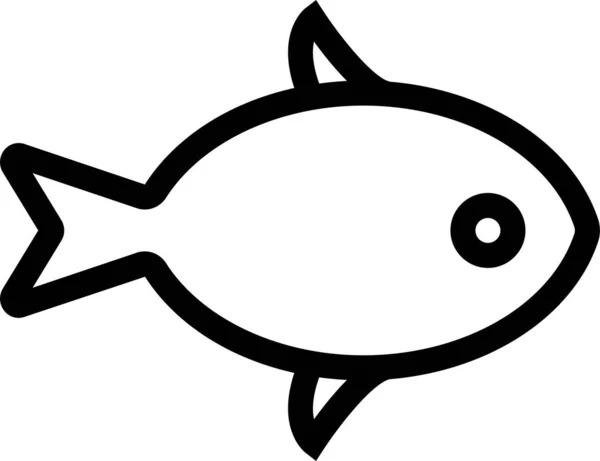 Pescado Pesca Icono Comida Estilo Esquema — Vector de stock