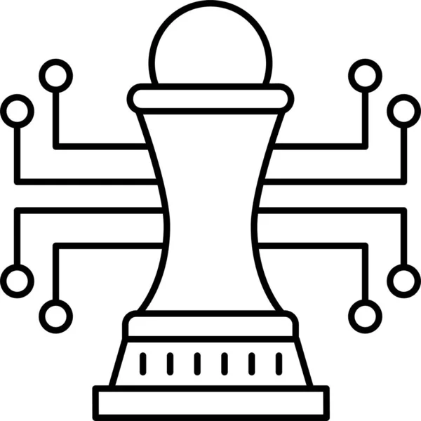 Ikona Plánování Šachové Figurky Stylu Osnovy — Stockový vektor
