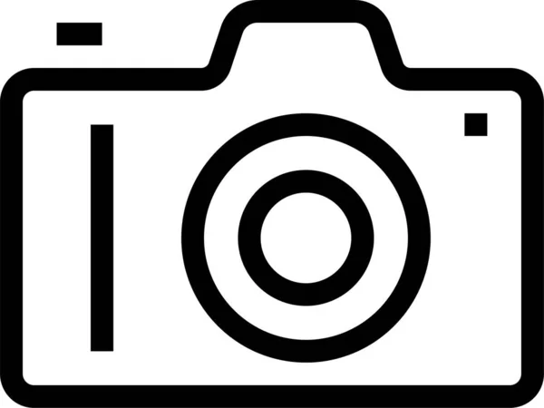 Camera Cameralens Fotó Ikon Körvonalazott Stílusban — Stock Vector