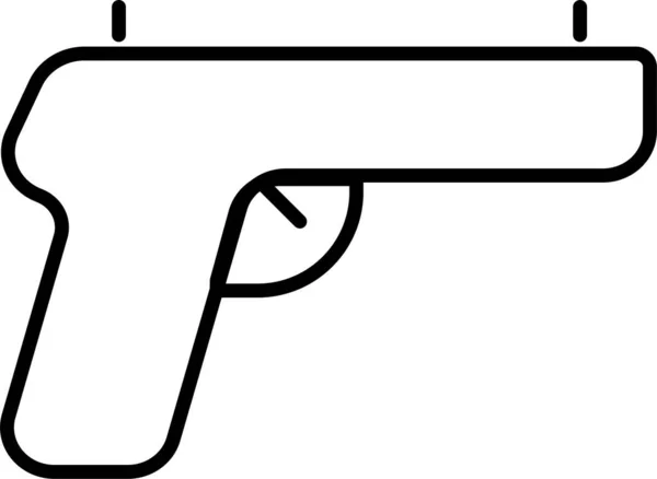 Pistola Ícone Segurança Estilo Esboço — Vetor de Stock