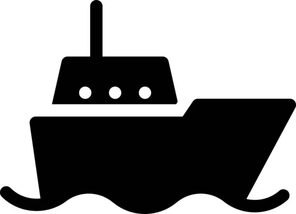 Crucero Barco Icono Estilo Sólido — Vector de stock