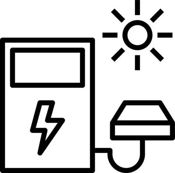 Panel Solar Icono Del Sol — Vector de stock