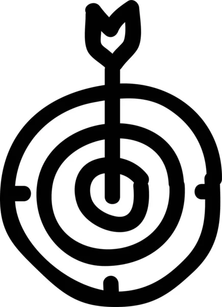 Ікона Фокусом Стрілки Ручному Стилі — стоковий вектор