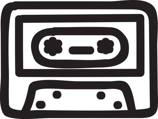 Иконка Аудиокассеты Ручном Стиле — стоковый вектор