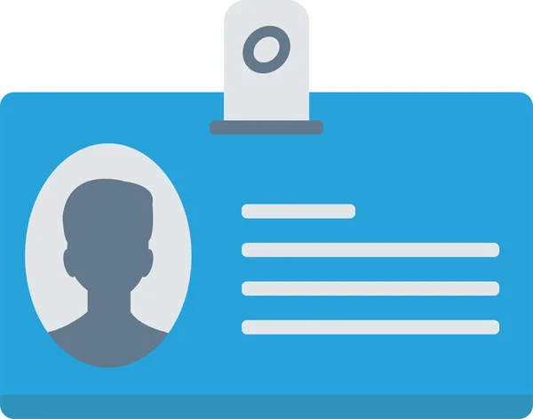 Idcard Identity Pass Icon Flat Style — Stock Vector