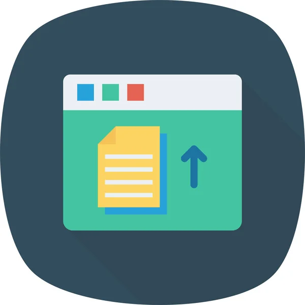 Ícone Upload Exportação Documentos Estilo Plano — Vetor de Stock