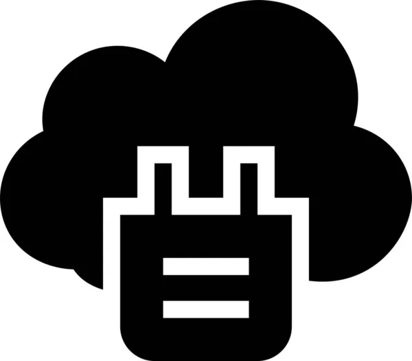 Cloud Computing Stück Symbol Solidem Stil — Stockvektor