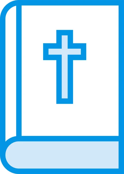 Livre Bible Icône Sainte Dans Style Contour Rempli — Image vectorielle