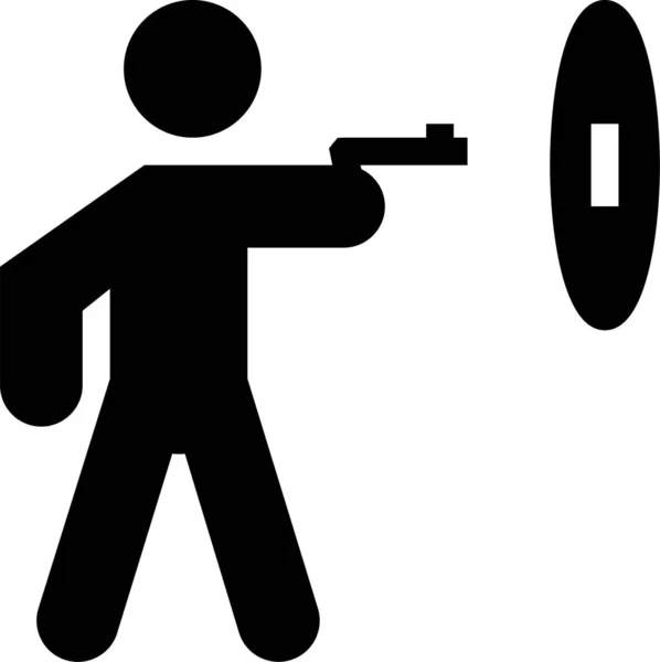 Gun Scooter Shooting Icon Solid Style — Stock Vector