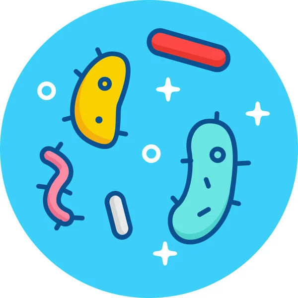 Infección Bacteriana Icono Infusoria Estilo Contorno Rellenado — Vector de stock