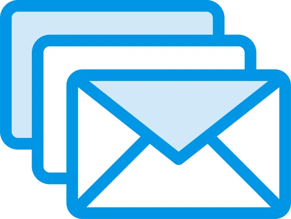 Iletişim Posta Zarfı Simgesi Tam Taslak Biçimi — Stok Vektör