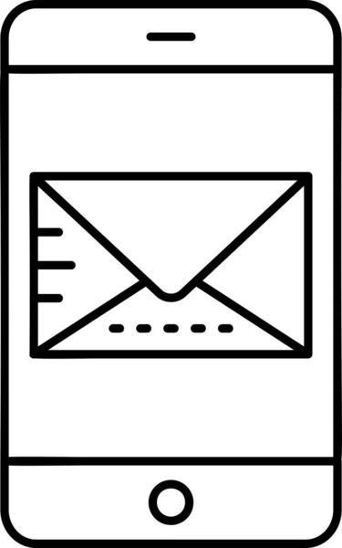 Mobiles Inbox Symbol Umriss Stil — Stockvektor
