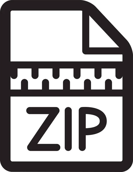 Archivo Zip Icono Del Esquema Estilo Del Esquema — Vector de stock